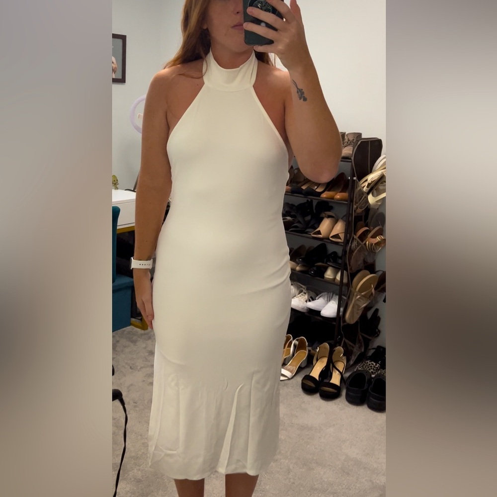 Red Dress Boutique - White Fierce and Sleek Halter Midi